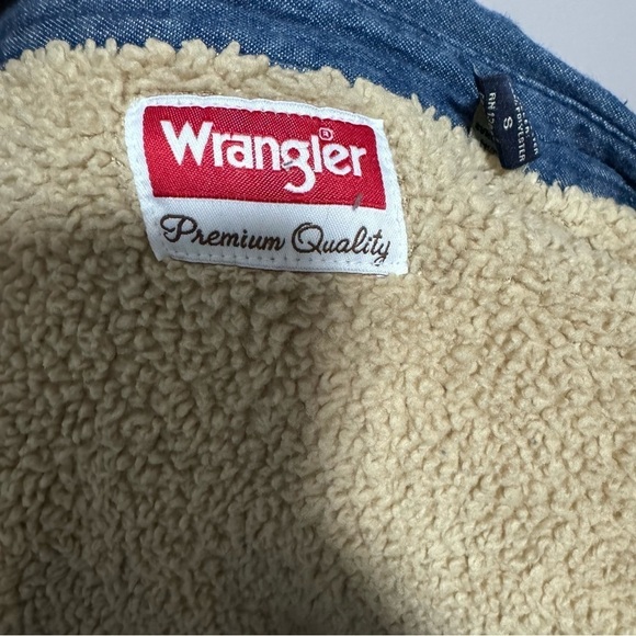 Wrangler Denim Sherpa Shacket Shirt Jacket Small Men’s Chore - Picture 7 of 9